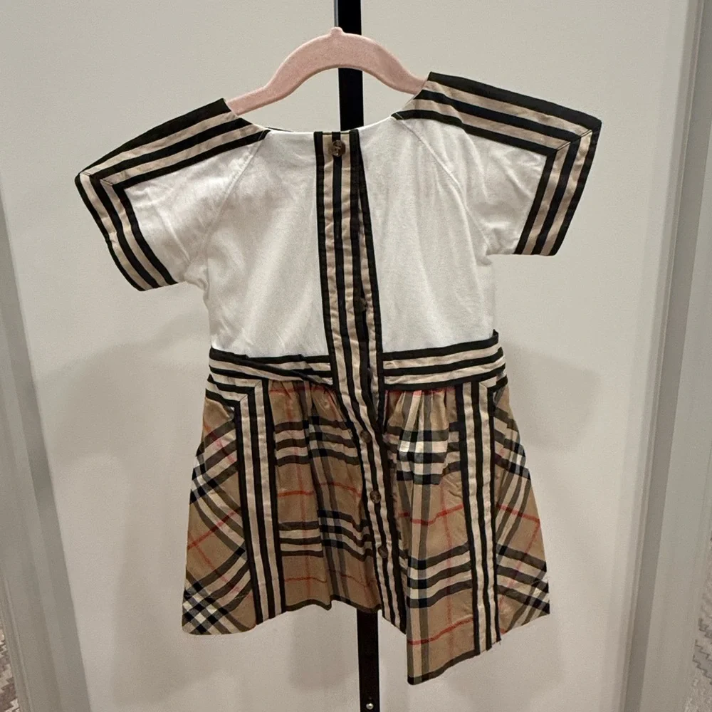 Toddler Neutral Plaid Short-Sleeve Dress